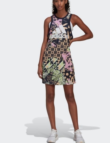 SOLD🔥Adidas x Farm Rio Cotton Print Tank Dress - Picture 5 of 11